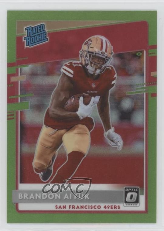 2020 Panini Donruss Optic Lime Green Prizm 9/35 Brandon Aiyuk Rookie RC 0dj8