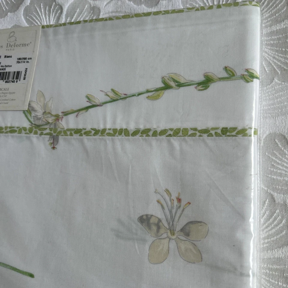 YVES DELORME SOUFFLE BLANC drap plat / flat sheet 180 cm * 290 cm neuf - Photo 3/4