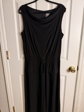 Vince Camuto Black Sleeveless Jumpsuit Drawstring Waist Size L