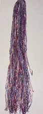 Vintage Handmade Women  s Fabric Fringe Necklace String Scarf Pink Blue Boho
