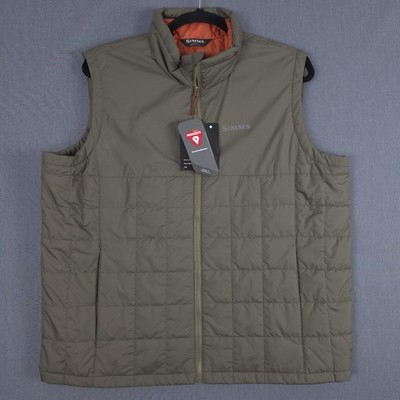 Simms Fall Run Insulated Vest Mens XXL Dark Stone Zip Pockets Outdoor Fishing