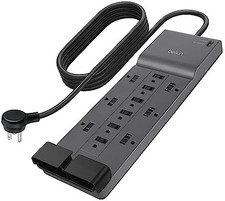 12-Outlet Surge Protector Power Strip Heavy Duty Extension Cord 8FT