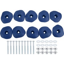 Rock Climbing Holds 10 Pcs Rock Wall with Single Hole for Playground Blue-D