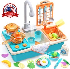 Juega juguetes para el fregadero de la cocina con un grifo real mejorado
