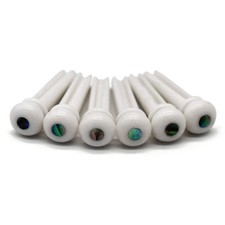 Acoustic Guitar Bridge Pins, Pure Bone, Slotted, Ivory Color, Inlaid Abalone ...