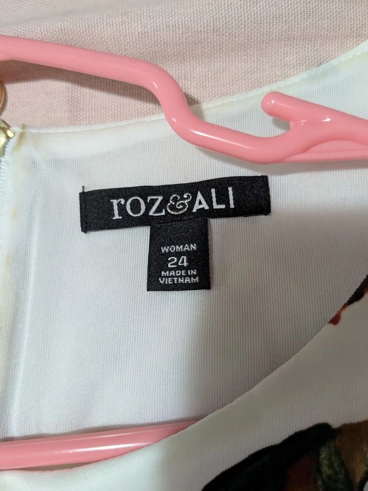 OFERTA $18.99 Roz & Ali Mujer Talla Grande 24 Blanco con Diseño Floral Foto 4 de 4