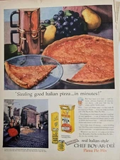 1957 Chef Boy-ar-dee Pizza Pie Mix Good italian in minutes vintage Ad