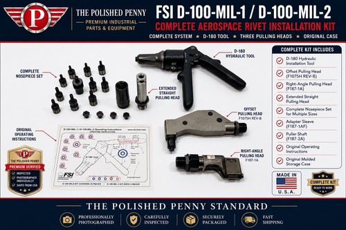 FSI D-100-MIL-2 Rivet Tool Kit- Offset Right Angle-Tested- Complete- CherryMAX