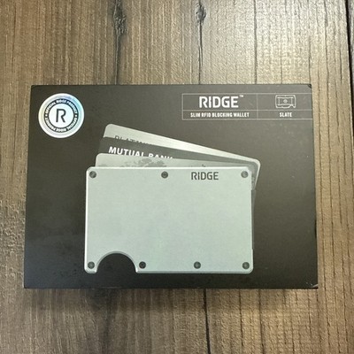 Ridge Slim RFID Blocking Wallet Slate Cash Strap