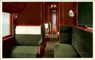 Overland Limited train Advertising c1900s-10s Vintage Postcard