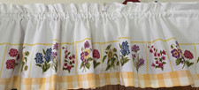 3 piece rod pocket kitchen tiers, yellow & white, re-made