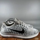 Nike Free 4.0 Flyknit Mens Grey Black White Running Shoes 631053-011 Size 10
