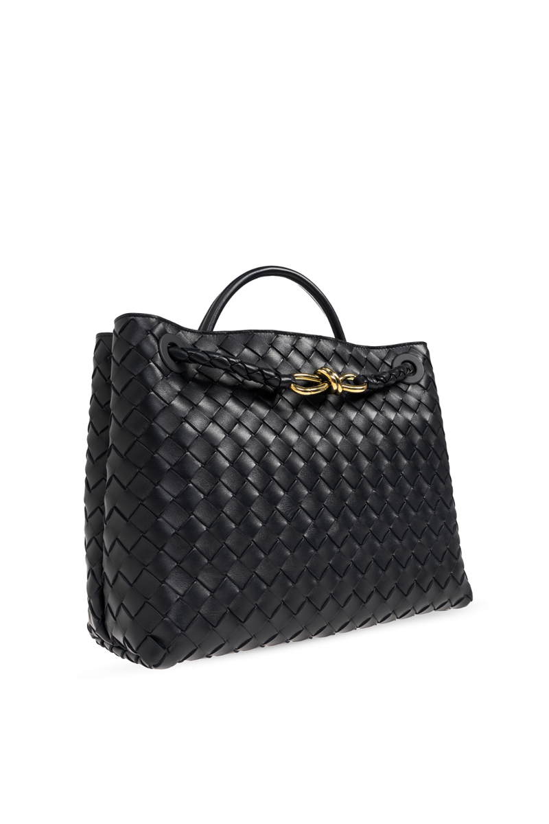 BOTTEGA VENETA Andiamo Medium $5700 Midnight Top Handle Bag New