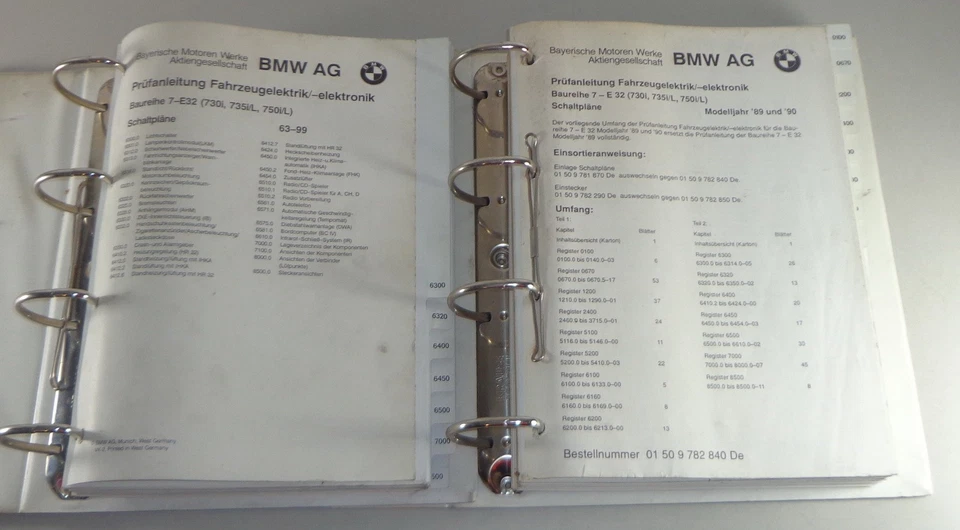 Manual de Taller Eléctrico/Diagramas de Cableado BMW 7er E32 730 , 735 , 750i/L - Imagen 2 de 3