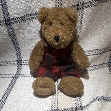 Boyds Bears Vintage Brown Plush Bear Plaid Overalls Collection Ltd
