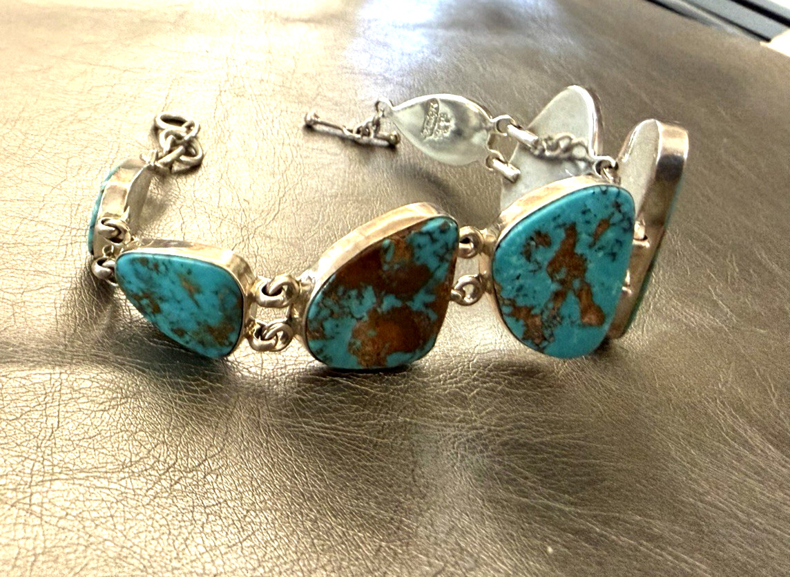 Artist Navajo Joe Piaso Jr Silver 925 Blue Copper Tur… - Gem