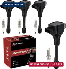 UF549 Ignition Coil Pack and Double Iridium Spark Plugs Set of 4 Compatible with