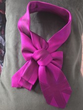 Woman's Bow Tie Silk Union Jack Pink Handmade. Reclaimed Vintage