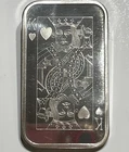 1 OZ KING OF HEARTS PLAYING CARD 1975 MADISON MINT 999 SILVER BAR RARE!