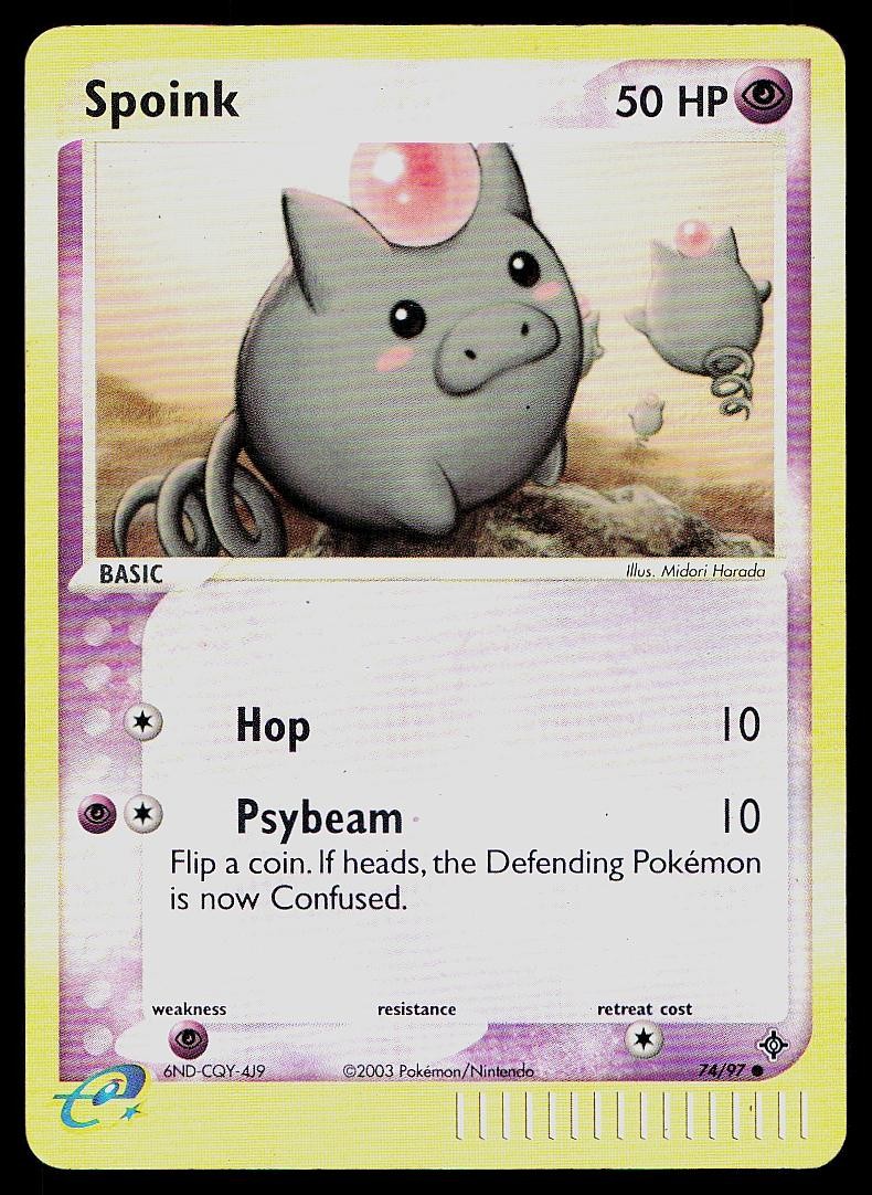 Pokemon Card Dragon Spoink 74/97 Common Reverse Holo