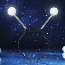 Sixexey Light Up Alien Headband LED Silver Martian 1 Count Pack of 1 , Black