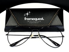 VTG UNBRANDED Aviator Black Unisex Aviator Full Rim Eyeglasses FRAMES ONLY