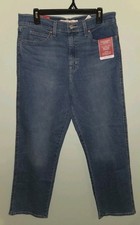 Levi Strauss Signature Women's 12 W31 High Rise Straight Jeans 27" Inseam 32126