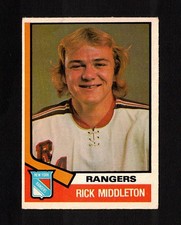 1974-75 RICK MIDDLETON #304 ROOKIE OPC * KEY Bruins Star 988 Pts. Hockey Card RC. rookie card picture