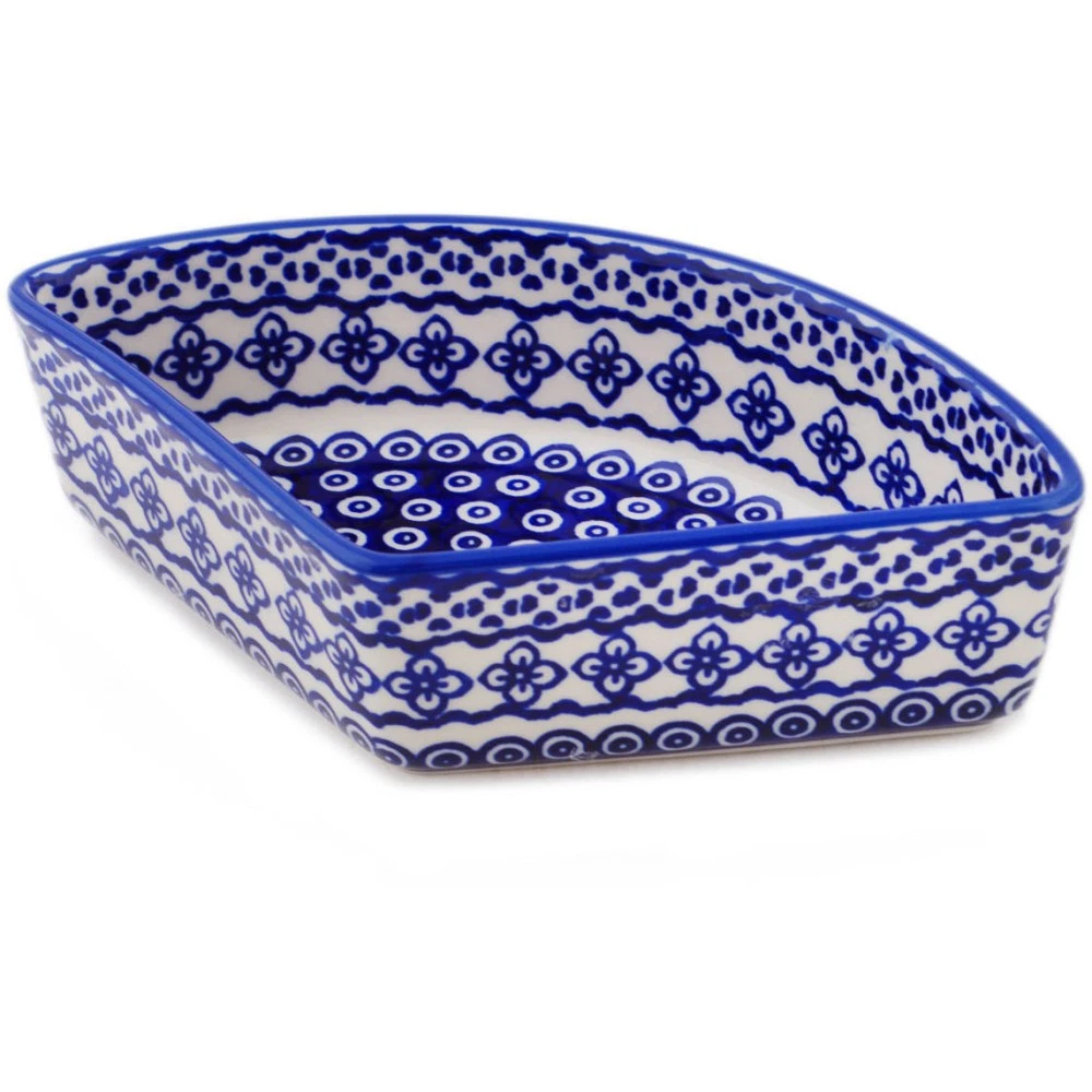 Polish Pottery 8" Bowl Crochet Peacock Eye UNIKAT - Thumbnail 3