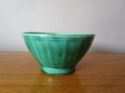 Antique Badonviller Green Faceted Bowl