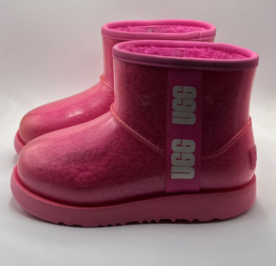 UGG Classic Clear Mini Ankle Waterproof Boots, Little Girl Size 13 Pink