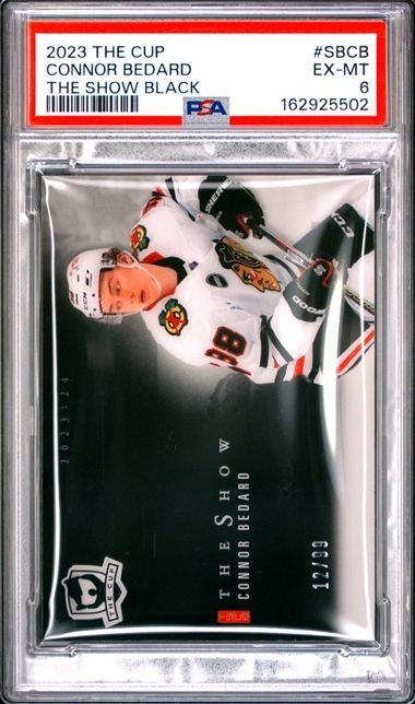 2023 Upper Deck The Cup /99 The Show Black #SB-CB Connor Bedard SSP PSA 6 view 17