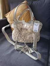 Lancel Premier Flirt Bucket Bag Unisex Cream Medium Size