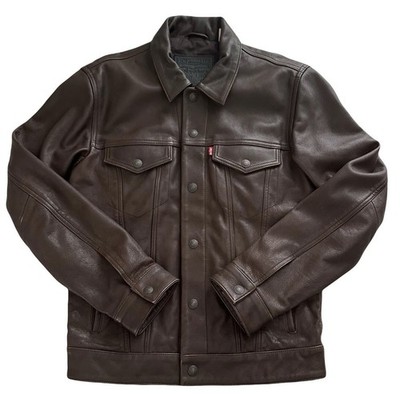 🔥Levi's Big E Brown Bovine Leather Jacket (Size S)🔥 | eBay