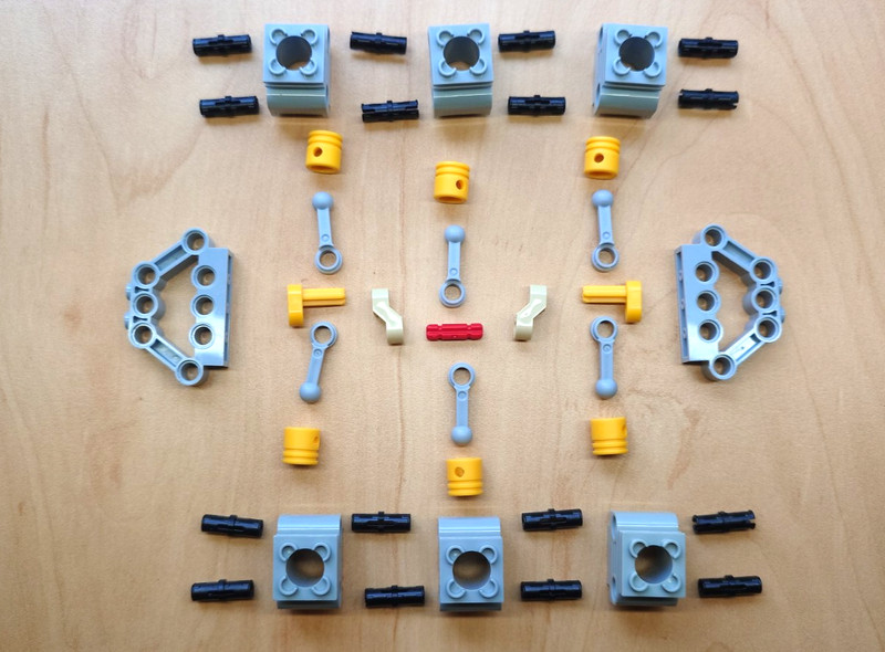 LEGO Technic V6 Engine Set. 43 Parts. Complete engine 2850 2852 2851
