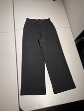 St. John Pants Women's 2 Gray Pull On Straight Leg Dress Casual Santana Knit