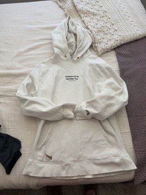 Tracksmith Men s XL White Cream Hoodie Champions Are For The Running Class Warm 