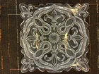 Vintage Pressed Glass Square Plate Fleur de Lis Pattern Clear Depression Era San