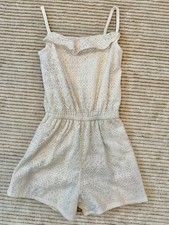 YD white lace romper girls size 7-8