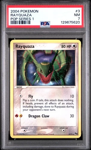 2004 POKEMON POP SER 1 #3 RAYQUAZA PSA 7