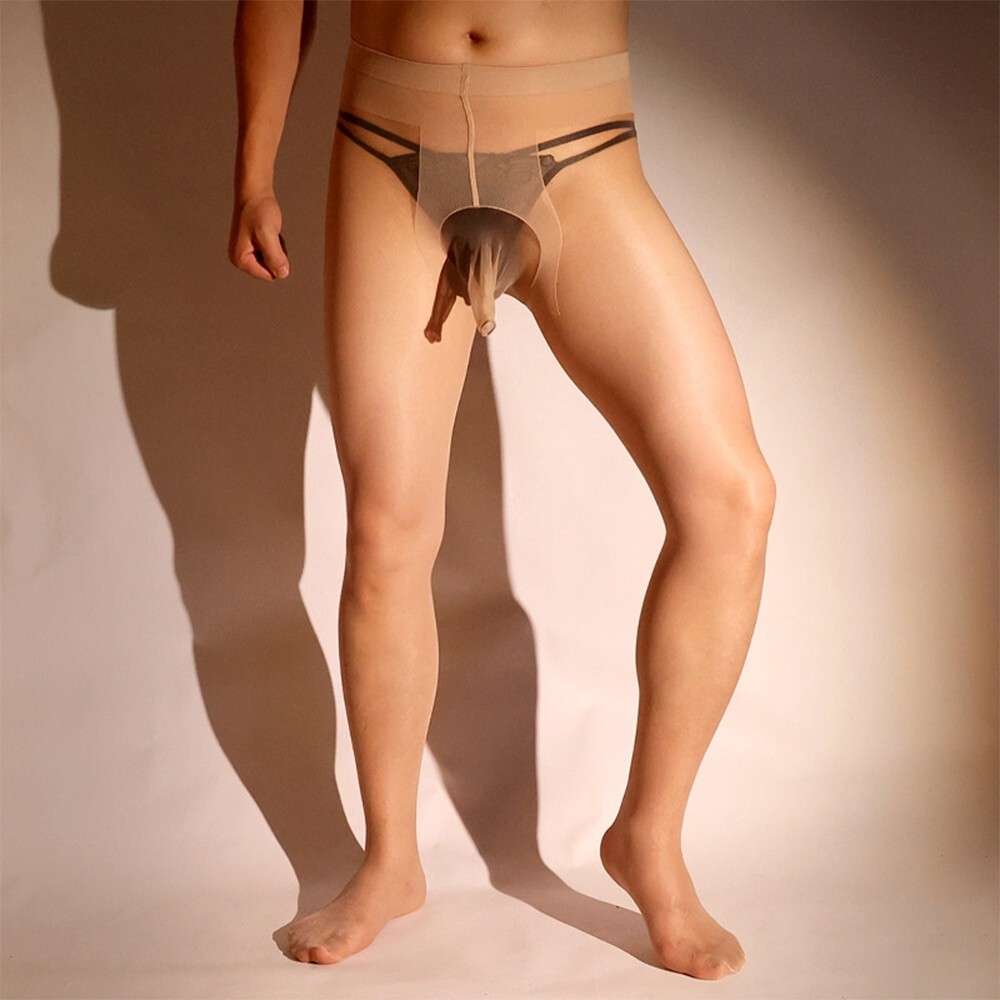 Stretch Pouch Briefs Men's Shiny Glossy Nylon Penis Pouch Underwear