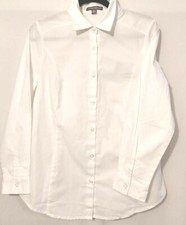 Classic White Fitted Button Down Cotton / Span Shirt NWOT. W 14