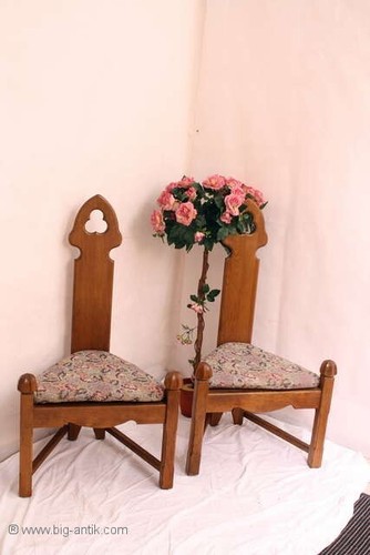 SELTEN! Eckstuhl / Bischof Stuhl / Eiche Massiv / Säulenpfosten / Dreieckstuhl - Bild 10 von 23