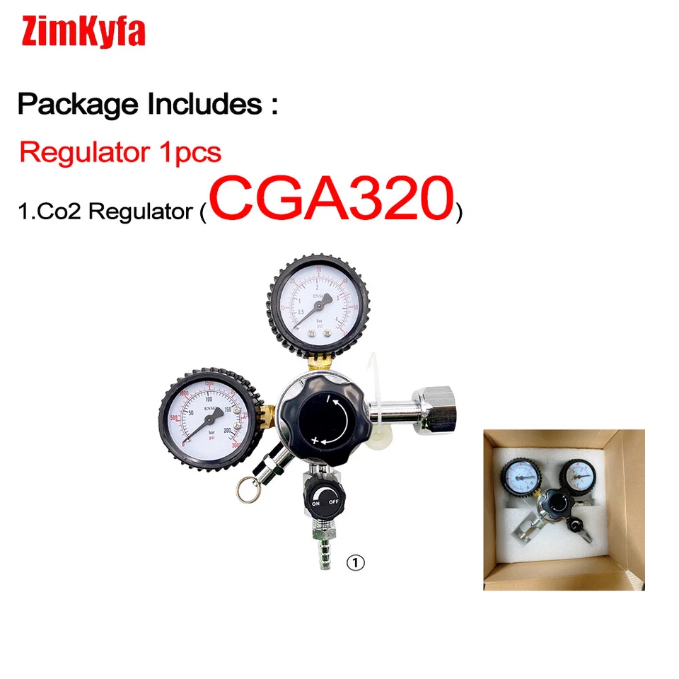 Kit Regolatore CO2 Beer Brewing Dual Gauge Regolatore CO2 CGA320/W21.8 - Immagine 3 di 4