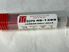 ITI Internal Tool 49-1365 .375 x 1 60 deg. CARBIDE Drill  Bit FLUTE 4
