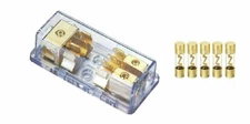 50 Amp 4-Gauge In 2 8-Gauge Out AGU Fuse Distribution Block Dual Holder
