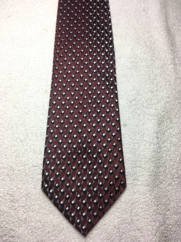 CORBATA MARTIN WONG HOMBRE BORGOÑA CON NEGRO BLANCO GRIS 4 X 61 Foto 2 de 4
