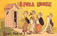 1942 Humorous Greetings Postcard, "A Full House". Made In USA. #-1685