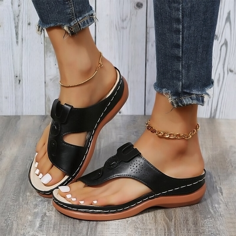 Womens Flip Flops Thong Sandals Arch Support Cushion Summer Slippers Soft Shoes-image
