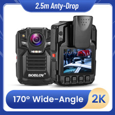 BOBLOV 2K GPS Police Camcorder Body Camera Audio recorder Night vision 2xBattery